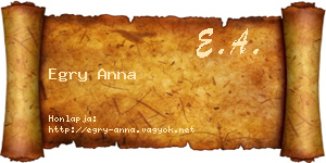 Egry Anna névjegykártya